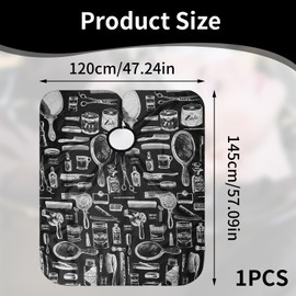 MALOUSUN Hairdressing Cape, Hairdressing Cape, Barber Cape, Haircut Hairdressing Cape, Hair Cutting Cape with Velcro Closure, Adult Cutting Cape, Hairdressing Accessories for Salon Hair Cutting, black