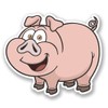 2 x 10cm/100mm Happy Pig Window Cling Sticker Car Van