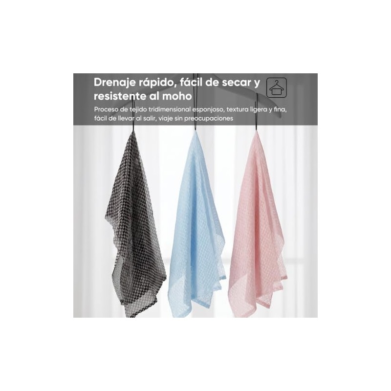 NEARPOW 3 Piezas Toalla Japonesa Exfoliante Zacate para Cuerpo Esponja