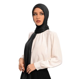 Txmout Premium Jersey Hijab Scarfs for Women - Cotton Muslim Hijab (Black)