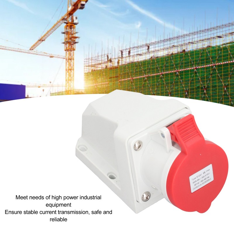 Industrial Connector Electrical 4 Pin 32A 3P+E IP44 Waterproof Dustproof