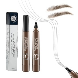 Lápiz de contorno de cejas, lápiz de cejas de microblading impermeable con aplicador de punta de micro tenedor de 4 puntas, lápices líquidos para ceja