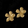 Gold Statement Earrings with Large Gold Floral Drop Designs -
