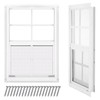 Tandefio 2 Pack 14''x21'' White Shed Window, Sliding Windows with