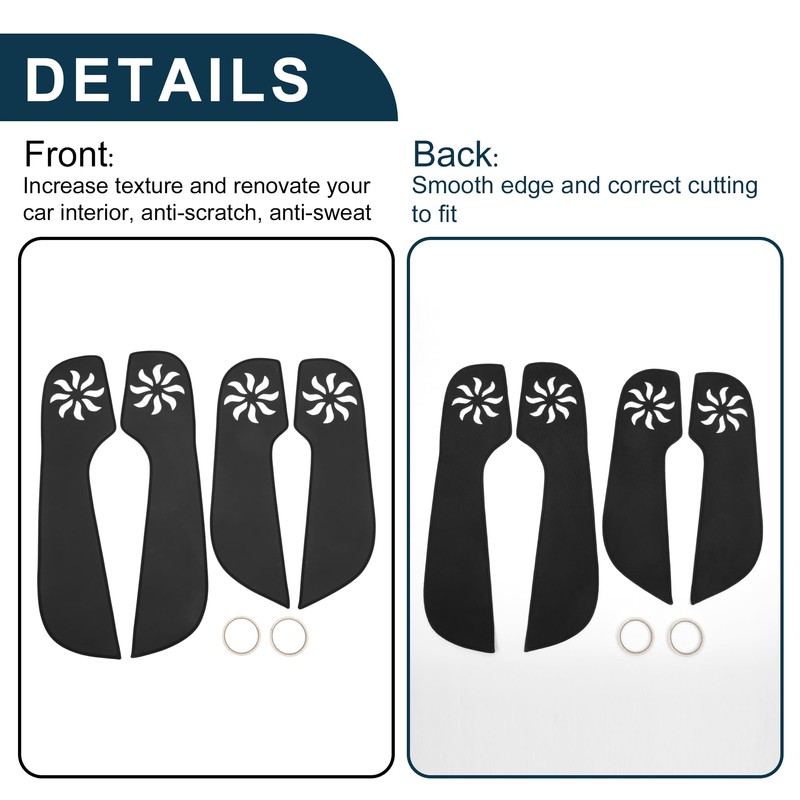 X AUTOHAUX Leather Car Door Anti Kick Pad Sticker for