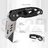 HAUTMEC Folding Utility Knife with 10-Pack SK2H Blades, Heavy-Duty Aluminum
