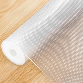 Mgood Shelf Liners for Kitchen Cabinets Non-Adhesive, Transparent Drawer Liner, Non-Slip Kitchen Cabinet Liners for Shelves, Washable Fridge Liners for Cabinet, Shelves, Storage, Desks(17X118inchs)