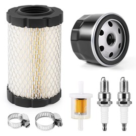 LERMITY Air Filter Tune Up Kit,Lawn Mower Oil Filter Replacement Compatible with Briggs and Stratton 591334 492932 696854; John Deere D100 D110 D125 D130; Husqvarna YTH22V46 YTH24V48 YTA22V46