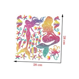 ibasenice Mermaid Pattern Wall Stickers Mermaid Wall Stickers Board Decals for Room Star Curtain Fairy Lights Poster Mermaid Tail Wall Decal Curtain Lights Neon Luminous Duvet