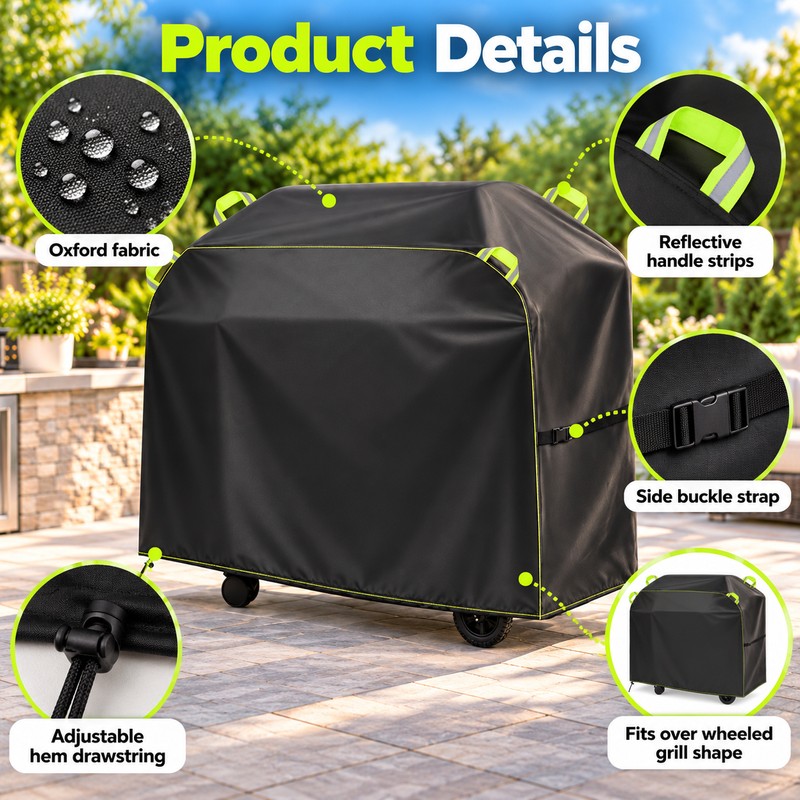 Waterproof BBQ Grill Cover for Outdoor Storage – 100% Polyester