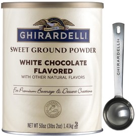 Ghirardelli Chocolate Company Ghirardelli Chocolate Company Sweet Ground White Chocolate Gourmet Flavored Powder 3.12 lb with Ghirardelli Stamped Barista Spoon