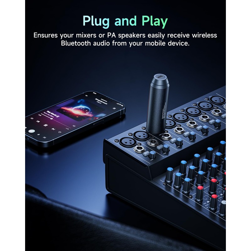 Donner XLR Bluetooth Receiver, Wireless Bluetooth Adapter for Speakers, PA