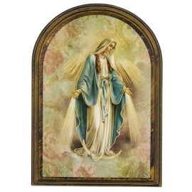 Devotional Wall Plaque with Gold Highlights (Our Lady of Grace)