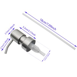 LBTODH 2PCS Soap Dispenser Pump Replacement Stainless Steel Pump Bottle Press Head Silver Bathroom Accessories Suitable for Many Soap Bottles