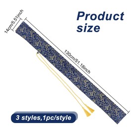HOBBIESAY 3Pcs Sword Bag 51 Inch(1.3m) Long Sword Cover Carrying Case Synthetic Silk Katana Bag Sword Storage Bag Silk Cloth Sword Case for Sword Storage