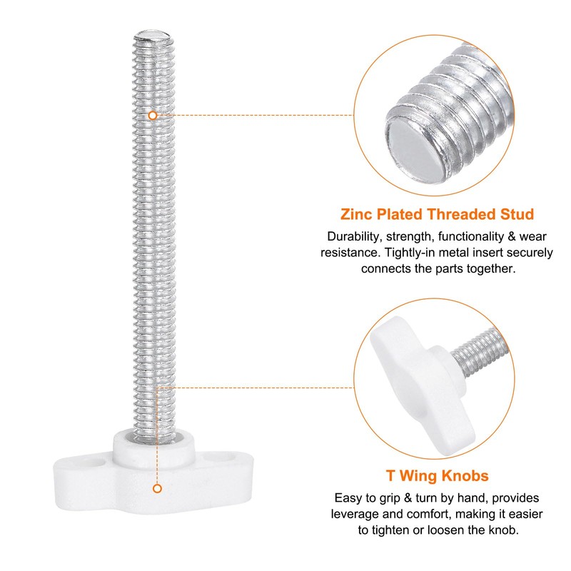 QUARKZMAN Pack of 10 Thumb Screws with T Wing Knobs,