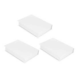 GLEAVI 3pcs Decorative Faux Books for Aesthetic Home Decor Lightweight Realistic Design for Coffee Table Bookshelf Office Cafe White