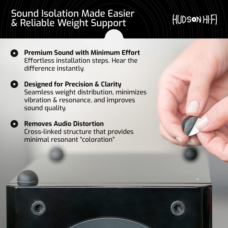 Silicone Speaker Isolation Feet (4-Pack, 1") – Non-Skid Adhesive Pads