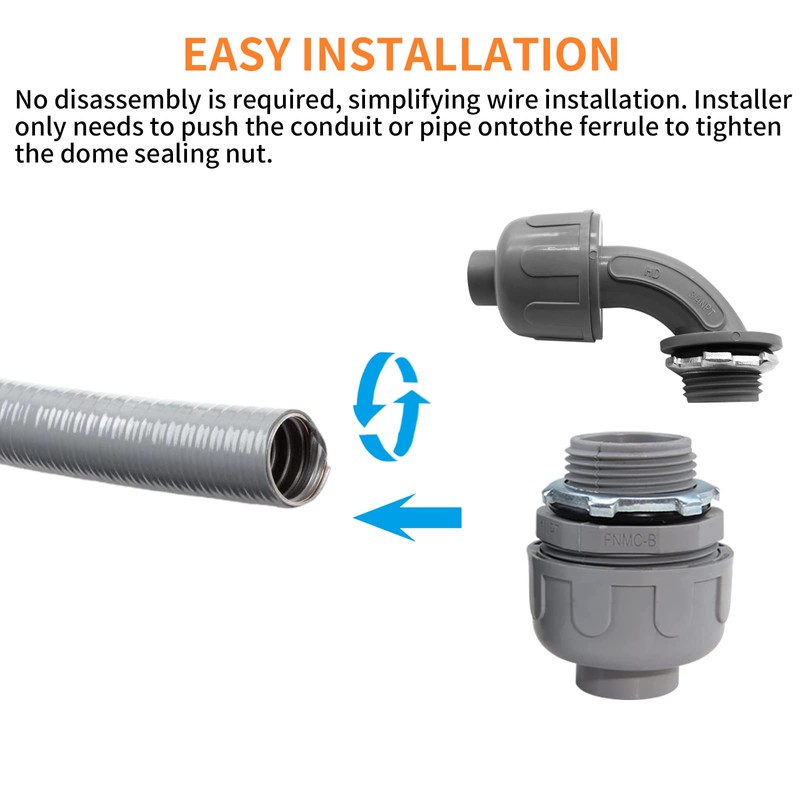 3/4 Inch Liquid Tight Connector PVC Electrical Conduit Fittings Straight