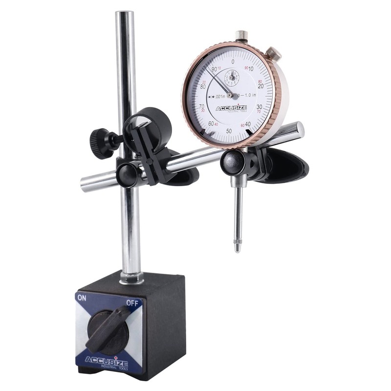 Accusize Industrial Tools 0-1'' by 0.001'' Dial Indicator with Magnetic
