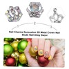 Mikinona Shiny Crown Nail Charms 50pcs Alloy Nail Sticker Diamond