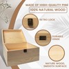 VIKOS Products 10.71x8x5.66-Inch Unfinished Wooden Box with Hinged Lid &