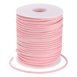 PATIKIL 49 Yards x 2.6mm Faux Suede Leather Cord, Leather Lace String for Bracelet Necklace Beading Making DIY Crafts, Pink
