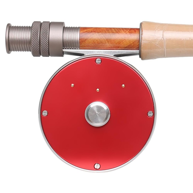 Vintage Classic Fly Fishing Reel,Right/Left Handle Position, Fly Reel (Red,