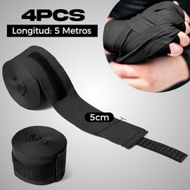 Vendas de Boxeo, 4 Piezas de 5 Metros de Largo Vendas Elasticas para Boxeo, Guardamanos de Boxeo, Vendas para Artes Marciales Mixtas Guardamanos Elást