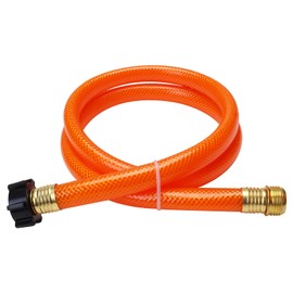 DERPIPE Black Water Flushing Hose - RV Black Water Tank Cleaning Hose, 5/8" x 4 Foot, Orange