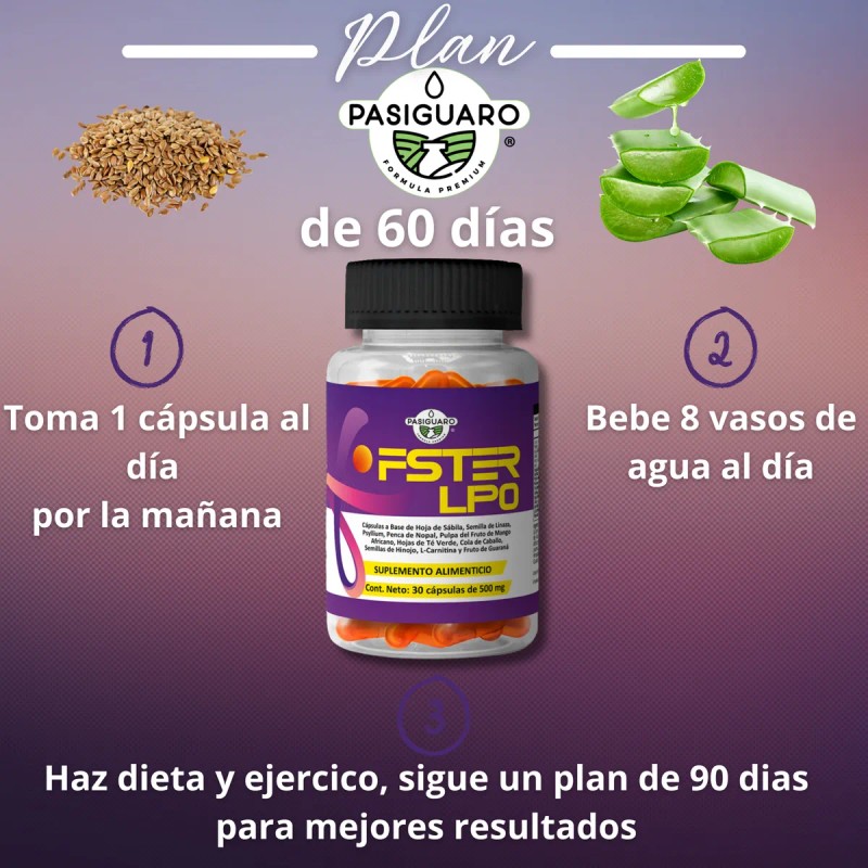 Pastillas Control De Peso Cápsulas Veganas Fster Lpo 30 Und