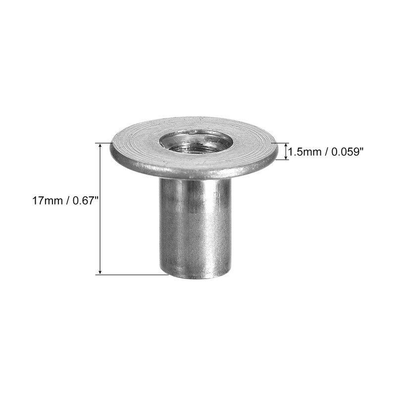 sourcing map M8 T-Nuts, 24pcs Carbon Steel Tee Nuts, Round