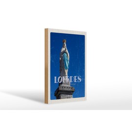FEMER Holzschild Reise 20x30cm Heiligtum Frau Lourdes Kirche