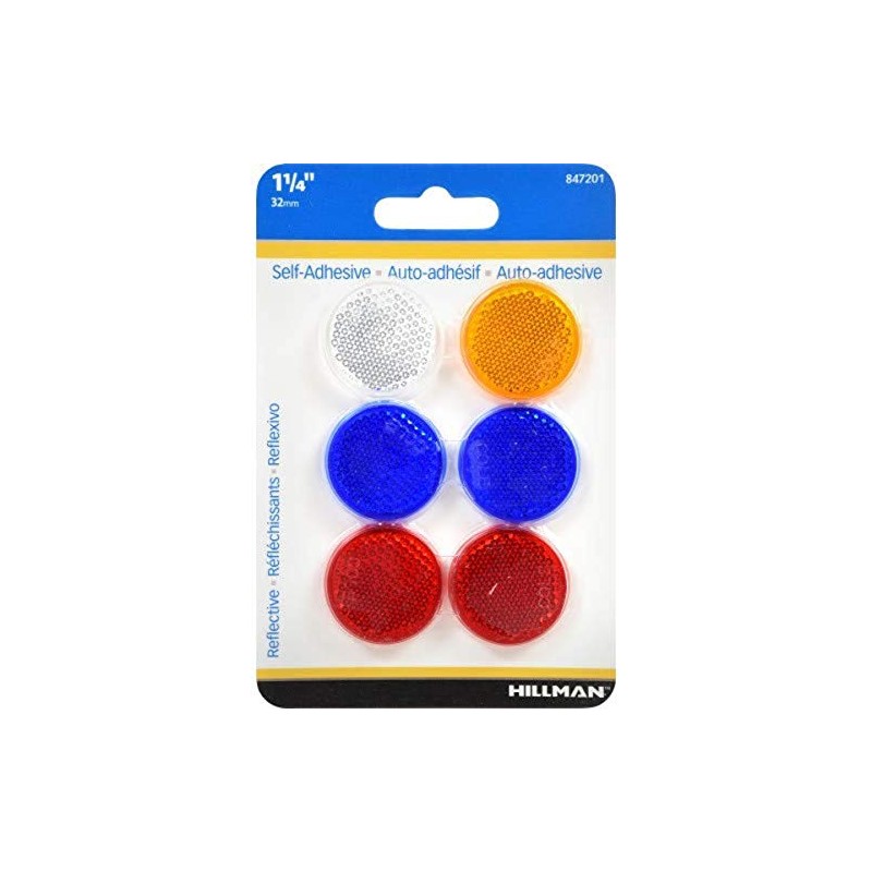Hillman Adhesive Mini Reflectors (1-1/4") 6 Piece