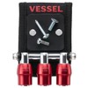 VESSEL QB-10MB3R Quick Catcher 3 Row Holder with Magnet, Red