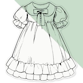 'Vintage Child Dress with Bow' Clear Sticker Decal – Waterproof Film for Windows, Cars, Walls & Crafts, XL (460mm) (DC00143891)