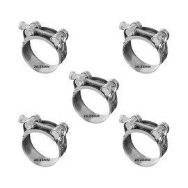 T Bolt Hose Clamps，5 Pieces 26-28MM Durable Exhaust Clamp Set, Hose Clips & Bolt Clip - Piping Secure Reliable Connection for Various Applications