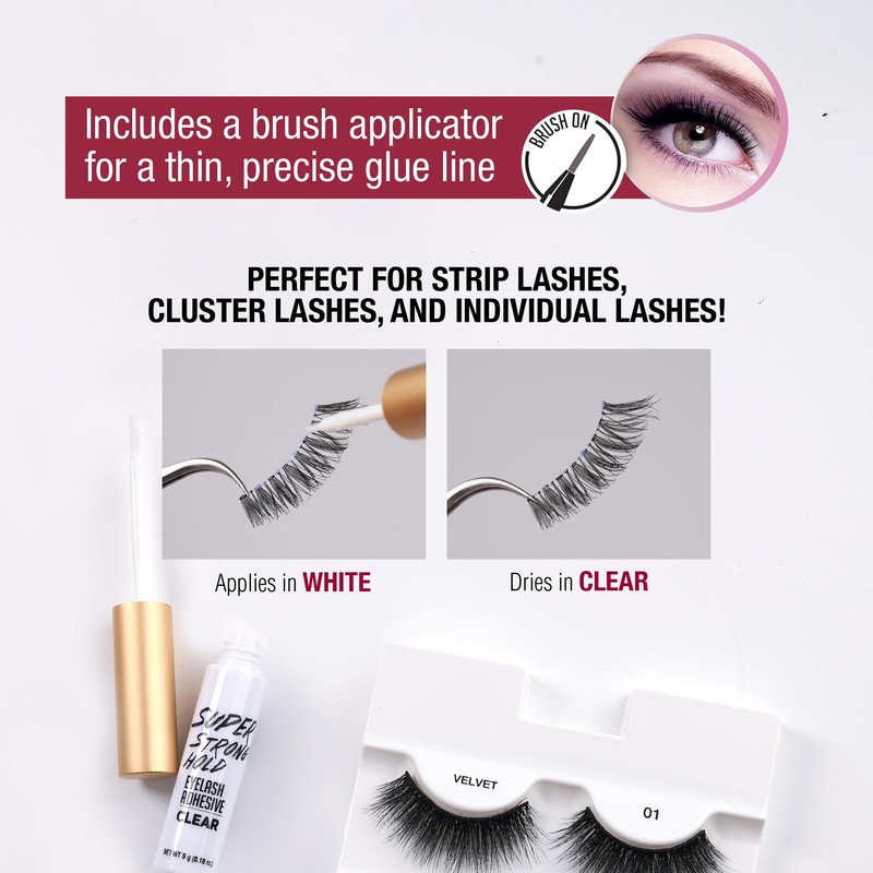 i•ENVY Super Strong Hold Eyelash Adhesive, Waterproof, 48-Hour Long-Lasting Lash
