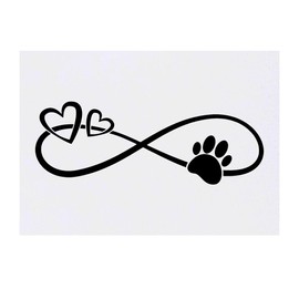 'Infinity Hearts & Paw' Temporary Tattoo - Water Resistant, Skin-Safe, Non-Toxic Transfer (TO00046462)