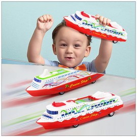 Kisangel Cruise Ship Model Toy 5Pcs Cruise Ship Toy Cruise Ship Boat Toy Pull Back Ship Toys for Kids