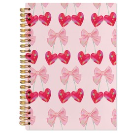 YTRGI Trendy Red Heart Journaling Notebook, Minimalist Love Quote Notebooks for Note Taking, Vintage Red Journals for Writing, Love Actually Is All Around Aesthetic Spiral Notebook 5.5x8.3 Inch