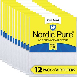 Nordic Pure 12x24x 1/2 Half Inch Ring Panel MERV 10 Furnace Air Filters 12 Pack