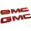 GMC 2PC Front Rear Red Black Emblem 2019-2024 GMC Sierra