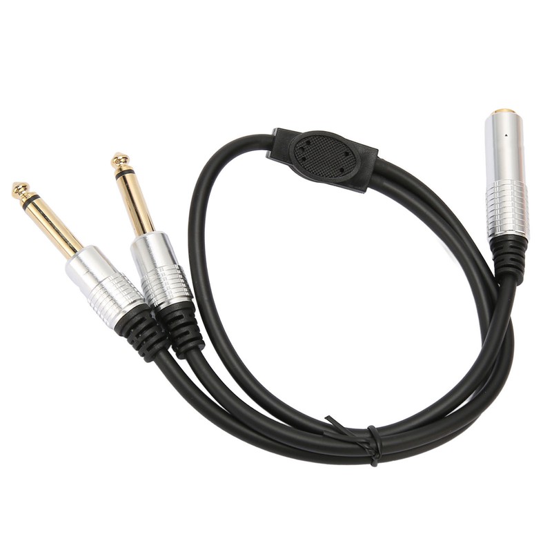 6.35mm Splitter Cable Female to Dual Male Gold Plated Plug