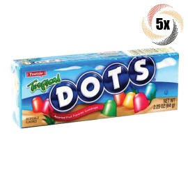 Tootsie Roll 5x Packs Tootsie Dots Assorted Tropical Flavored Gumdrops Gummy Candy - 2.25oz