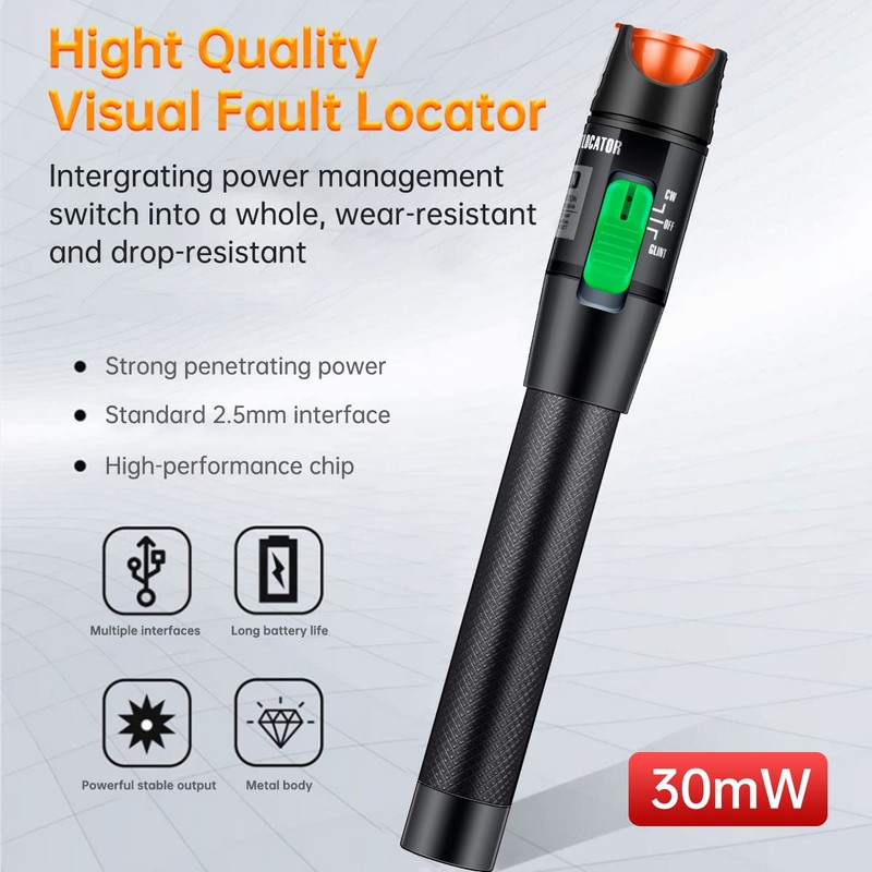 Moocci 2 Pcs Visual Fault Locator Fiber Optic Cable Tester