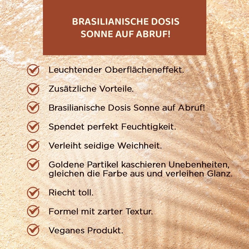 Eveline Cosmetics Brazilianische Körperlotion Shimmer mit Goldglitter & natürlichen Ölen