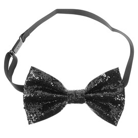 Sparkly Bow Tie,Bow Ties for Men,Black/Silver/Gold/Red Bow Tie,Glitter Sequin Boys Bow Tie,Adjustable Strap,Bowtie for Men Bachelor Dance Night Party Carnival Christmas Fancy Dress Stage Show (Black)