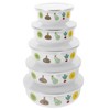 BESTonZON Set of 5 Salad Bowls Set Enamel Bowl with