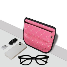 Universal Fit Car Seat Gap Filler Organizer Front Seat Set Divider Crevice Pockets Storage Box Auto Interior,Prevent from falling through gaps,Holds Glasses Phone key (2, Pink heart shape)